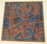 Lot 420:  BOGGI "Paris 1960" Modernist Abstract Lithograph Print. Signed. #43/75: Dimensions:  Image Size: H: 19.25 inches: W: 18.5 inches --- 