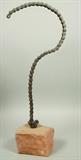 Lot 440:  Industrial Welded Chain Sculpture. Question Mark Form. Base.: Dimensions:  H: 24 inches: W: 9 inches: D: 8 inches --- 