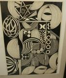 Lot 506:  Pedro Friedeberg Signed Ink Drawing On Paper.  Attributed.: Dimensions:  H: 20 inches: W: 14.75 inches --- 