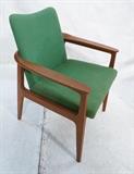 Lot 513:  Sigvard Bernadotte Danish Teak Arm Chair.  Metal tag and France and Sons Tag,  John Stuart.: Dimensions:  H: 41.5 inches: W: 23.75 inches: D: 24 inches --- 