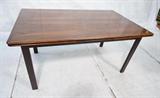Lot 537:  Danish Modern Moreddi Rosewood Dining Table.  Refractory Style.  Banded Top.  22 inch pull outs.: Dimensions:  H: 29.25 inches: W: 60 inches: D: 37.5 inches --- 