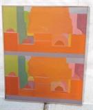 Lot 598:  STUART EGNAL Abstract Landscape Painting. Oil on Canvas. Abstract Landscape. Signed on back. STUART M. EGNAL (Philadelphia Artist), 1940-1966. In a life too brief, Mr. Egnal created art passionately and prolifically. A graduate of the Philadelphia College of Art (B.F.A.) and The University of Pennsylvania Graduate School of Fine Arts (M.F.A.) His body of work includes Sculpture, Painting, and Prints. His work is in the Collections of The Philadelphia Museum of Art; The National Gallery of Art, Washington, D.C; The Free Library of Philadelphia and other public and private collections. His work was exhibited in 1965 at The Print Club of Phila. A Retrospective Exhibition of his work was held in the Spring of 1967 sponsored by The Faculty of the Department of Fine Arts, Univ. of Penna. In 2006, to commemorate his life and passing 40 years earlier, The University City Arts League exhibited his work: Dimensions:  H: 29 inches: W: 24.5 inches --- 