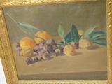 Lot 603:  STUART EGNAL Modernist Fruit Still Life. Oil Painting on Canvas. 1962. Pencil signed on stretcher. STUART M. EGNAL (Philadelphia Artist), 1940-1966. In a life too brief, Mr. Egnal created art passionately and prolifically. A graduate of the Philadelphia College of Art (B.F.A.) and The University of Pennsylvania Graduate School of Fine Arts (M.F.A.) His body of work includes Sculpture, Painting, and Prints. His work is in the Collections of The Philadelphia Museum of Art; The National Gallery of Art, Washington, D.C; The Free Library of Philadelphia and other public and private collections. His work was exhibited in 1965 at The Print Club of Phila. A Retrospective Exhibition of his work was held in the Spring of 1967 sponsored by The Faculty of the Department of Fine Arts, Univ. of Penna. In 2006, to commemorate his life and passing 40 years earlier, The University City Arts League exhibited his work: Dimensions:  Image Size: H: 17 inches: W: 19.5 inches --- 