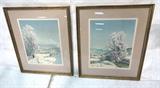Lot 607:  Pr HANS FIGURD Lithograph Prints. Winter Landscapes.: Dimensions:  Image Size: H: 17.5 inches: W: 13.5 inches --- 