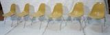 Lot 618:  6 Eames Molded Fiberglass Chairs with Silver Painted Bases.: Dimensions:  H: 31 inches: W: 18 inches: D: 22 inches --- 