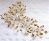 Lot 664:  JERE style Wall Sculpture Mixed Metal Leaf & Branch Design. : Dimensions:  H: 40 inches: W: 40 inches --- 