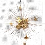 Lot 687:  B.H. WILSON Starburst Copper Brass Wall Sculpture. Signed. Mixed Metal: Dimensions:  H: 38 inches: W: 38 inches --- 