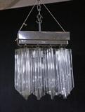 Lot 728:  Small Camer Ceiling Lamp.  Square with small prisms.: Dimensions:  H: 8.5 inches: W: 6.5 inches --- 