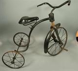 Lot 745:  Miniature Bike Tricycle Model. Industrial Sculpture. : Dimensions:  H: 27 inches: W: 21 inches: D: 33 inches --- 