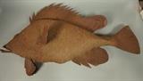 Lot 750:  Large Rusty Metal Fish Wall Hanging Sculpture. Decorative dorsal fins. : Dimensions:  H: 25.5 inches: W: 39 inches: D: 10 inches --- 