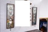 Lot 760:  Pr Mirrored Wall Candle Sconces. Metal Frame. Mirrors have Circle Design.: Dimensions:  H: 25.5 inches: W: 7 inches --- 