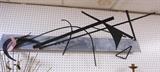 Lot 761:  Large Welded Metal Wall Sculpture. Painted Metal.: Dimensions:  H: 24 inches: L: 62 inches --- 