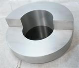 Lot 807:  WILLY RIZZO style Coffee Table. Coated Aluminum. Split donut form with high and low halves with well center. Not marked. : Dimensions:  H: 12.5 inches: W: 34 inches: D: 34 inches --- 