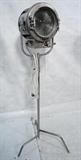 Lot 850:  Large Industrial Movie Film Spot Light. Steel frame on tripod base. Adjustable. MOLE-RICHARDSON Co.Model $12. Junior Solarspot.: Dimensions:  H: 73 inches: W: 24 inches: D: 26 inches --- 