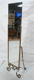 Lot 853:  Decorator Iron Cheval Mirror, Gilt Painted Scroll Bottom. : Dimensions:  H: 66.5 inches: W: 18 inches: D: 14 inches --- 