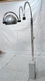 Lot 854:  91" Tall Italian Chrome Multi Arch Floor Lamp. Chrome bubble shade in adjustable arch top. 24"H Marble Base: Dimensions:  H: 91 inches: W: 15 inches: D: 27 inches --- 