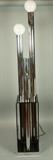 Lot 865:  70's Modern Smoked Lucite Three Chrome Arm Lamp.: Dimensions:  H: 51 inches: W: 7 inches: D: 7 inches --- 