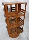 Lot 886:  Danish Teak Revolving Bookshelf Bookcase. : Dimensions:  H: 45 inches: W: 20 inches: D: 20 inches --- 
