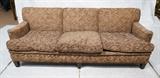 Lot 915:  American 50's Modernist Tweed Sofa Couch. Tapered square wood legs. Textured tweed sofas. : Dimensions:  H: 34 inches: W: 89 inches: D: 37 inches --- 