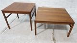Lot 929:  2pcs Danish Modern Teak Occasional Tables.  Arbatoye branded.: Dimensions:  H: 16 inches: W: 30 inches: D: 30 inches --- 
