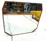 Lot 941:  Large Italian Wall Mirror with Beveled Wood Frame.  : Dimensions:  H: 35 inches: W: 39 inches --- 