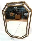 Lot 944:  Decorator Baker Style Wall Mirror with Oil Spot Paint Decoration.  Open Frame.: Dimensions:  H: 43 inches: W: 30 inches --- 