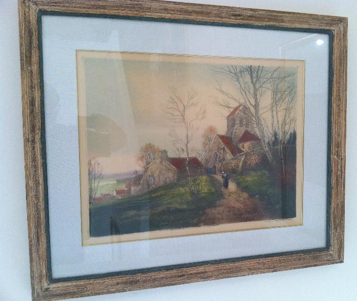 ETCHING BY HENRI JOURDAIN HOMEWARD BOUND SIGNED AND NUMBERED