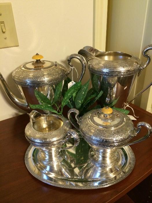                 Vintage tea set with lovey design
