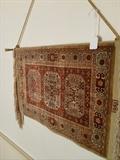 Silk in silk Turkish prayer rug (16" x 24") purchased in Turkey in  1980's
