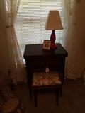                     Sewing machine & stool