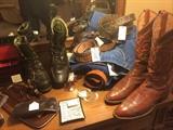Vintage Ted Williams insulated boots sz 9.5  Wrangler flares, leather belts, aviator sunglasses