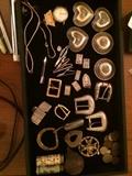 Belt buckles, conchos, horse bits, silver Roosevelt dimes