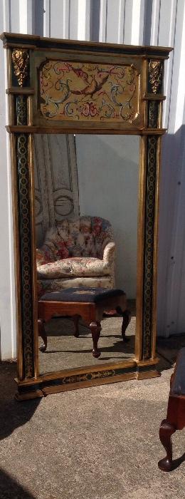 Spanish gilt pier mirror, hand painted: $750