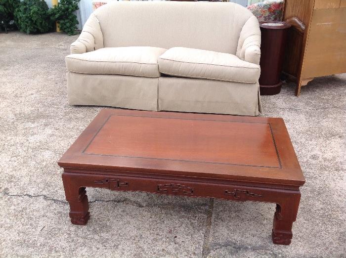 Baker Sofa and JL George oriental dining table. Sofa:  $600. Table: $250
