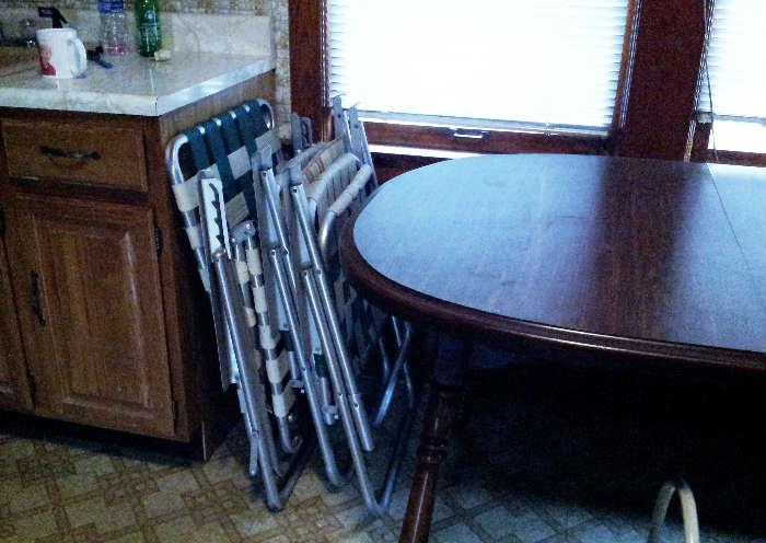 web folding chairs, kitchen table