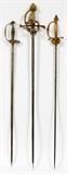 Lot#262, ENGLISH & OTHER PRESENTATION SWORDS, 19TH C., THREE, L 30"-34" (BLADE) Including 1 blade marked "Thomas & Sons, Brook St., London", and 2 others with no apparent markings; each has a metal hilt.  Measuring 36"-40" overall.