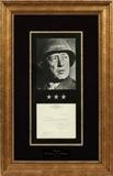 Lot#338, LETTER FROM GENERAL GEORGE S. PATTON, FEBRUARY 1945, HAND SIGNED.Letter addressed to Colonel Krokus from General George S. Patton, dated February 14th, 1945. Hand signed below. The letter is gilt wood framed, under glass, displaying a black and white photograph of General Patton above it. On "Headquarters Third United States Army Office of the Commanding General APO 403" letterhead. With certificate of authenticity on verso.