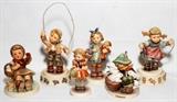 Lot#470, HUMMEL BISQUE FIGURES, SIX, H 4 1/2"-6"Including 1 Stylized Bee mark, 1 Goebel Bee mark, and 4 Goebel marks.