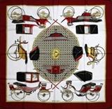 Lot#1186, HERMES 'LES VOITURES A TRANSFORMATION' SILK SCARF, 35" X 35"Labeled within print: Hermes.