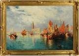 Lot#2011, G. NEHRING, OIL ON CANVAS, H 24", W 36", VENICE.Framed. Signed lower right.
