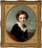 Lot#2017, JAMES LONSDALE (BRITISH, 1777-1839) OIL ON CANVAS, H 24", W 20"Portrait of a young girl. Framed. Frost and Reed Gallery label #24930.