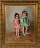 Lot#2039, FRIED PAL, OIL ON CANVAS 30" X 24" BALLERINAS.Signed. Pal Fried was born in Budapest in 1893. He moved to Paris and studied under Lucien Simone. 1893 - 1976.