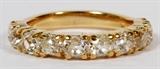 Lot#2067, 2.00CT DIAMOND & 14KT GOLD LADY'S RING BAND, SIZE 6.14kt yellow gold lady's ring band, featuring 2.00 carats of old mine cut diamonds, measuring approximately 3.9 grams in total weight, size 6.