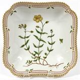 Lot#2076, ROYAL COPENHAGEN "FLORA DANICA" PORCELAIN SQUARE VEGETABLE DISH, W 9", L 9"Family owned since the late 1970's to early 1980's.