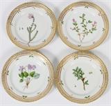 Lot#2079, ROYAL COPENHAGEN "FLORA DANICA" PORCELAIN BREAD & BUTTER PLATES, 4, DIA 5 3/4"Family owned since the late 1970's to early 1980's.