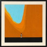 Lot#2113, BILL SIEGEL ACRYLIC ON WOOD, H 27" L 28", "SHADOWED SAND DUNE"William Siegel [American 20th C.].  Signed lower right matted and framed.  Titled on verso.
