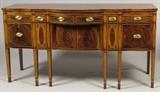 Lot#2182, KINDEL MAHOGANY SIDEBOARD, H 39", L 76", D 25"Having eight straight tapered legs.