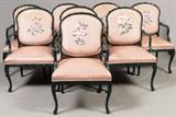 Lot#2193, LOUIS XV STYLE CARVED WOOD OPEN ARM CHAIRS, SET OF 8