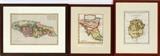 Lot#2419, ANTIQUE FRENCH PRINTED MAPS, THREE, H 8 1/2"-9" W 6 3/4"-12 1/2"Including one map of the Provinces of Nicaragua and Costa Rica, measuring H. 8 3/4" x 6 3/4"; together with one map of the island of Marie-Galante, measuring H. 9" x 7", and one map of the Island of Jamaica, by M. Bonne, measuring H. 8 1/2" x 12 1/2". Each map is matted and framed under glass.