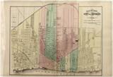 Lot#2421, CITY OF DETROIT MAP, COLORED LITHOGRAPH, 1873 H 17" W 22 3/4"Depicting Downtown Detroit from the Detroit River. Compiled by Eugene Robinson, City Surveyor. Produced by the Calvert Lithograph Co, Detroit. Unframed.